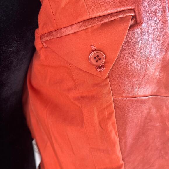See By Chloe Women's Rusty Red Lamb Leather Belted Jacket Sizes 4 - Picture 13 of 16